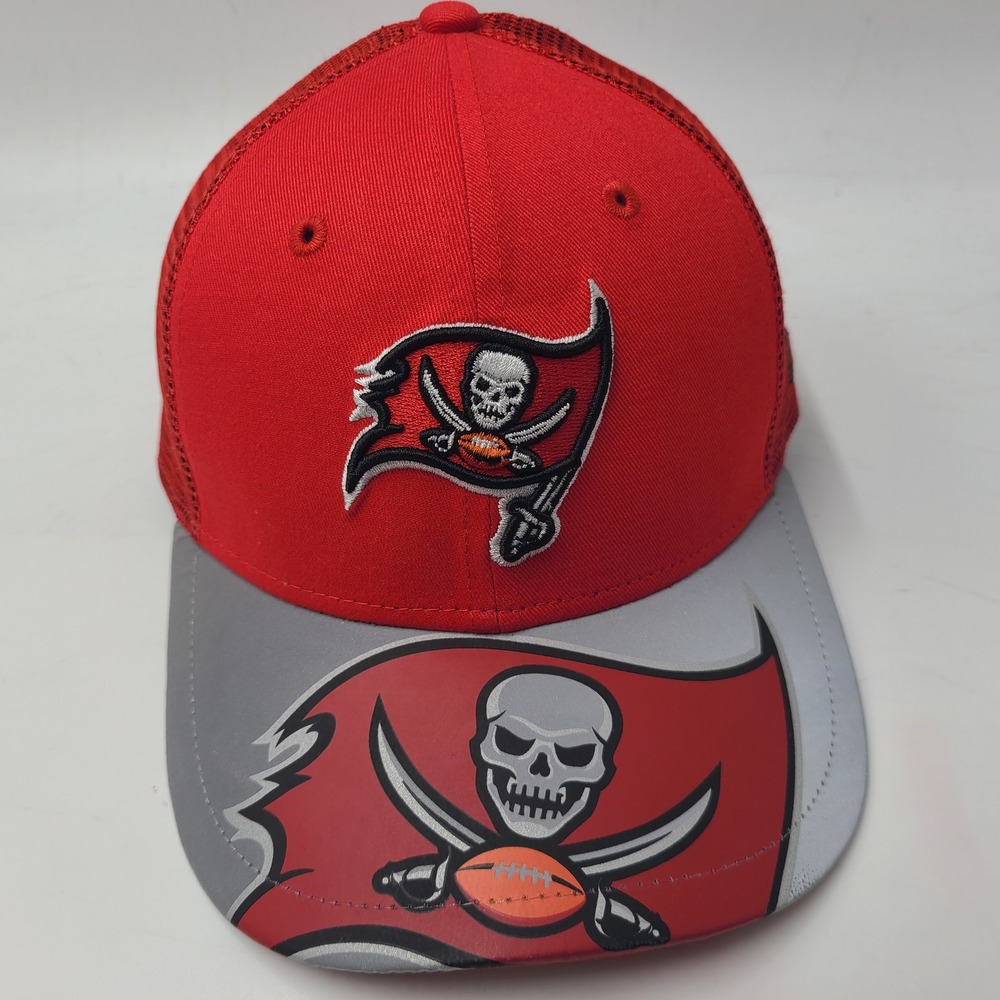 Youth Tampa Bay Buccaneers Hat Snapback Trucker Mesh New Era 9Forty Red Gray NFL